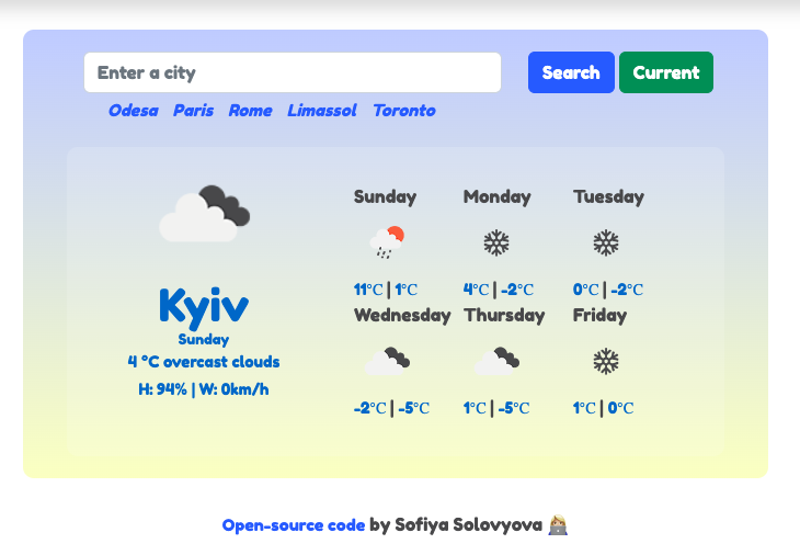 Weather project preview